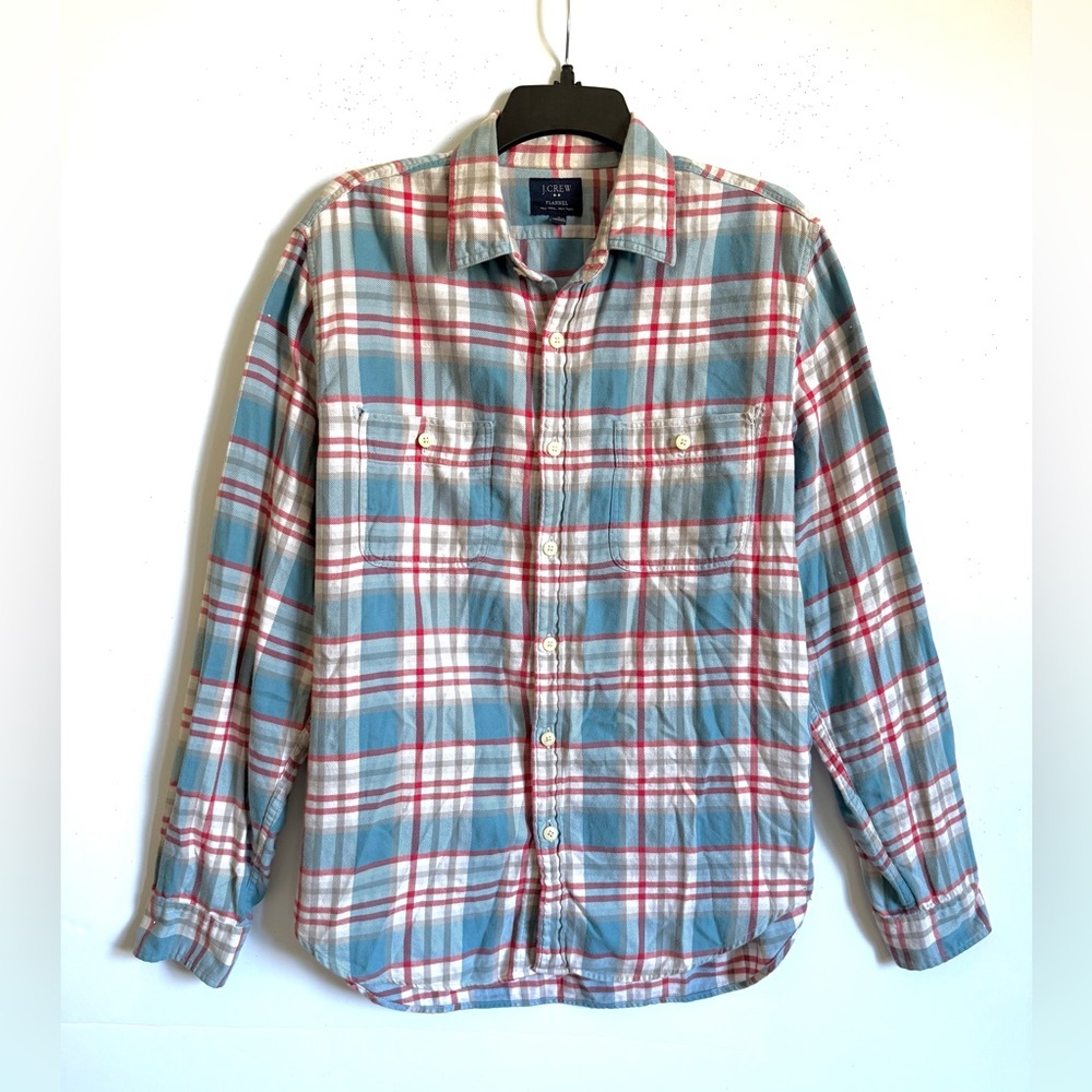 J Crew Vintage Feel Plaid Flannel Shirt Sz Medium